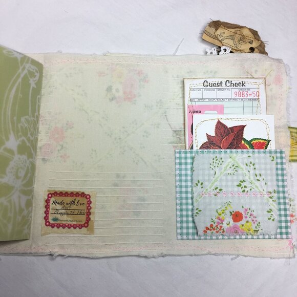 Writing Junk Journal Vintage Style Fabric Cover Diary Includes Ephemera No 10 u - Picture 5 of 10